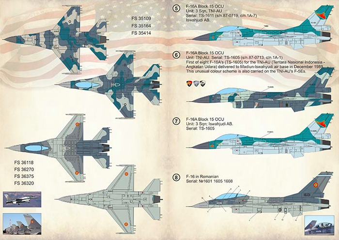 F 16 Fighting Falcon Venezuela Indonesia Romania Print Scale 72 364